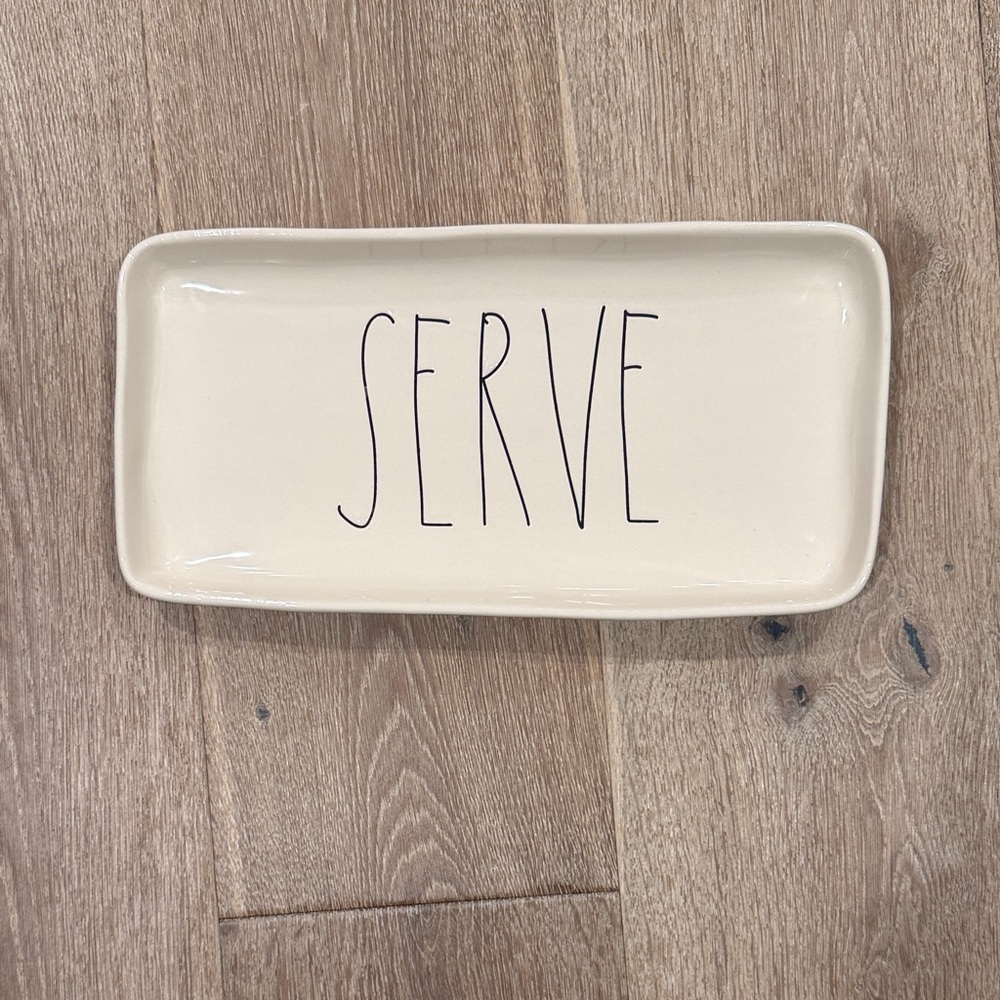 Magenta Cream Rectangular Serve Platter